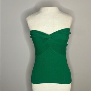 Vibrant Green Woven Tube Tank Top